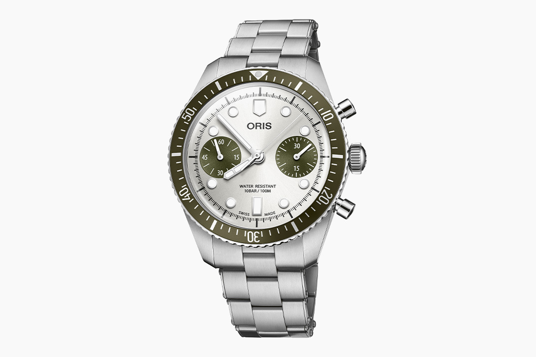 Oris adiciona um toque de verde oceânico aos seus diversos diversos sessenta e cinco cronógrafos de inspiração vintage