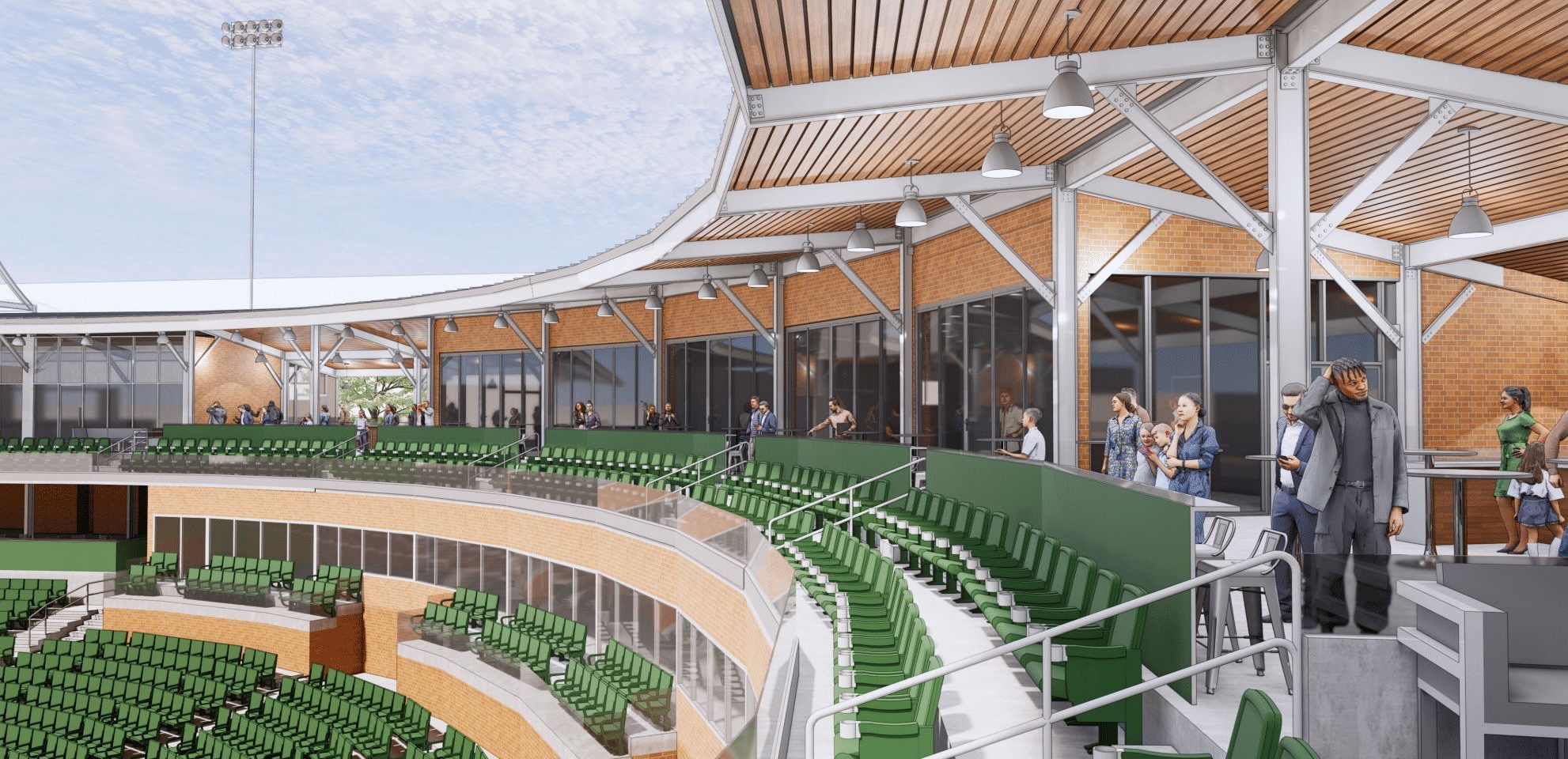 Tijolo como uma ligação entre o passado e o futuro no Four Winds Field