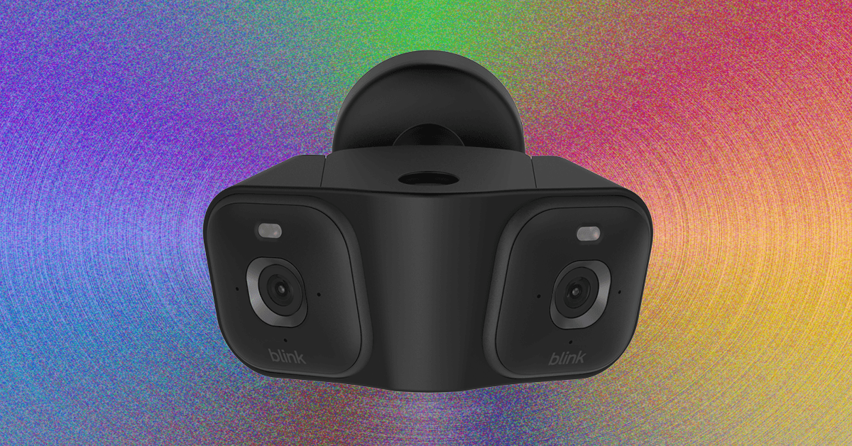 O arco do Blink pode mesclar duas câmeras de segurança para uma visão de 180 graus