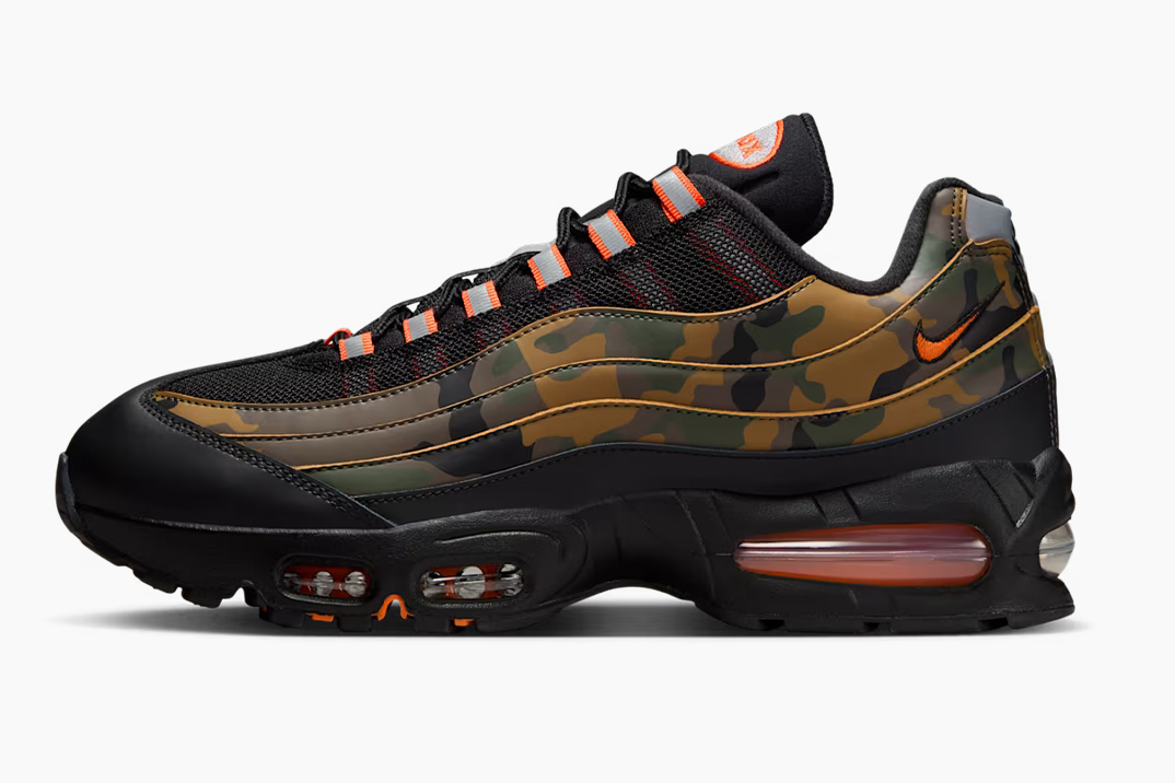 A Nike ‘Big Bubble’ Air Max 95 é revivida neste colorway neutro preto e dourado bege camuflado