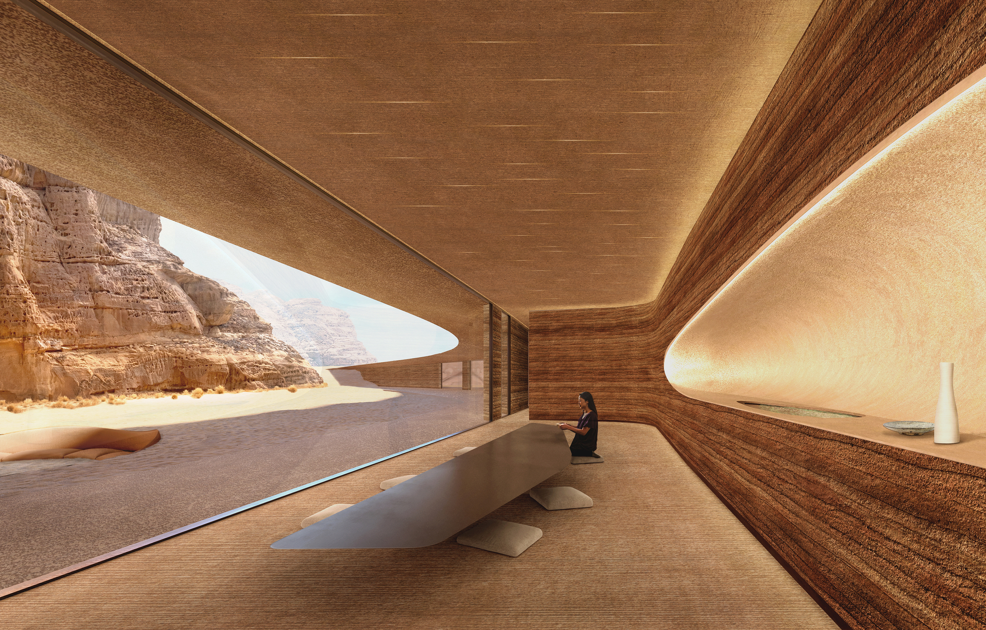 LINA GHOTMEH-A arquitetura prevê um deserto inspirado na paisagem em Alula, Arábia Saudita