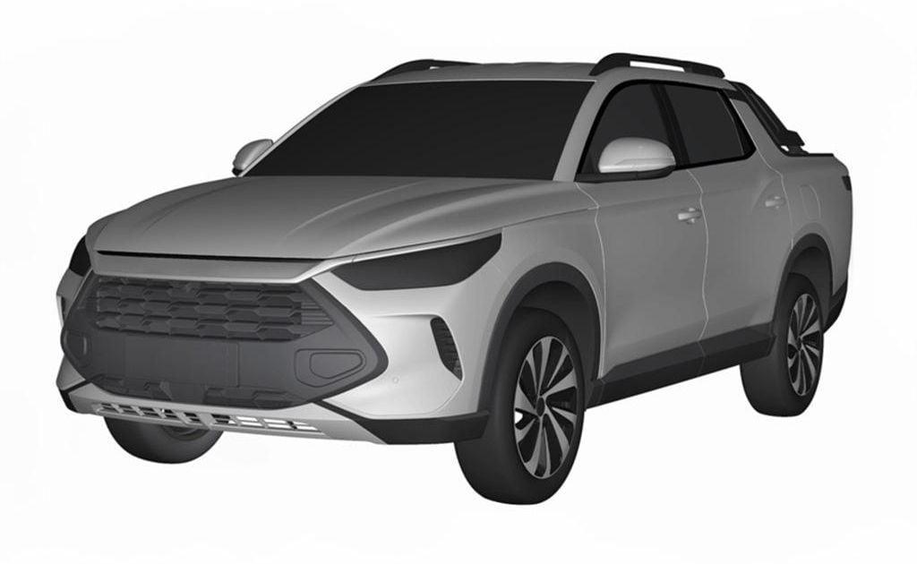 Baby BYD Shark ute revelado em pedido de patente