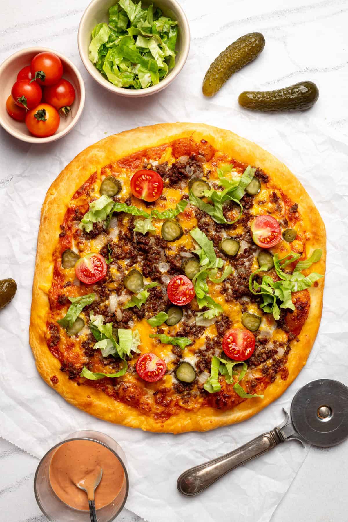 Pizza de cheeseburger – fé de fé de comida