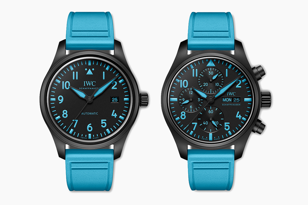 Os relógios do piloto George Russell da IWC trocam o turquesa Petronas pelo azul exclusivo do piloto de F1