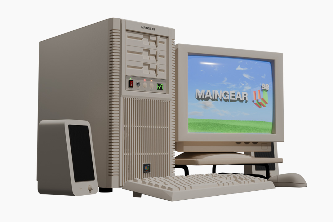 O Retro98 da Maingear é um PC desktop para jogos no estilo dos anos 90, carregado com refrigeração líquida personalizada e um preço de US $ 10 mil