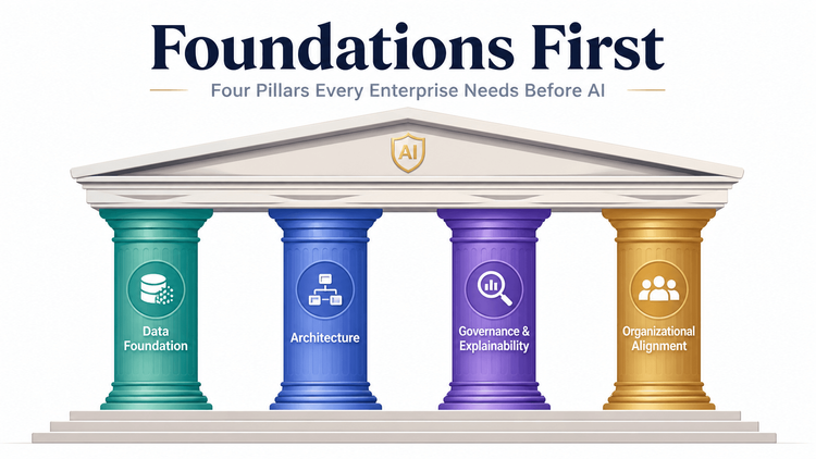 Fundações em primeiro lugar: quatro pilares que toda empresa precisa antes da IA